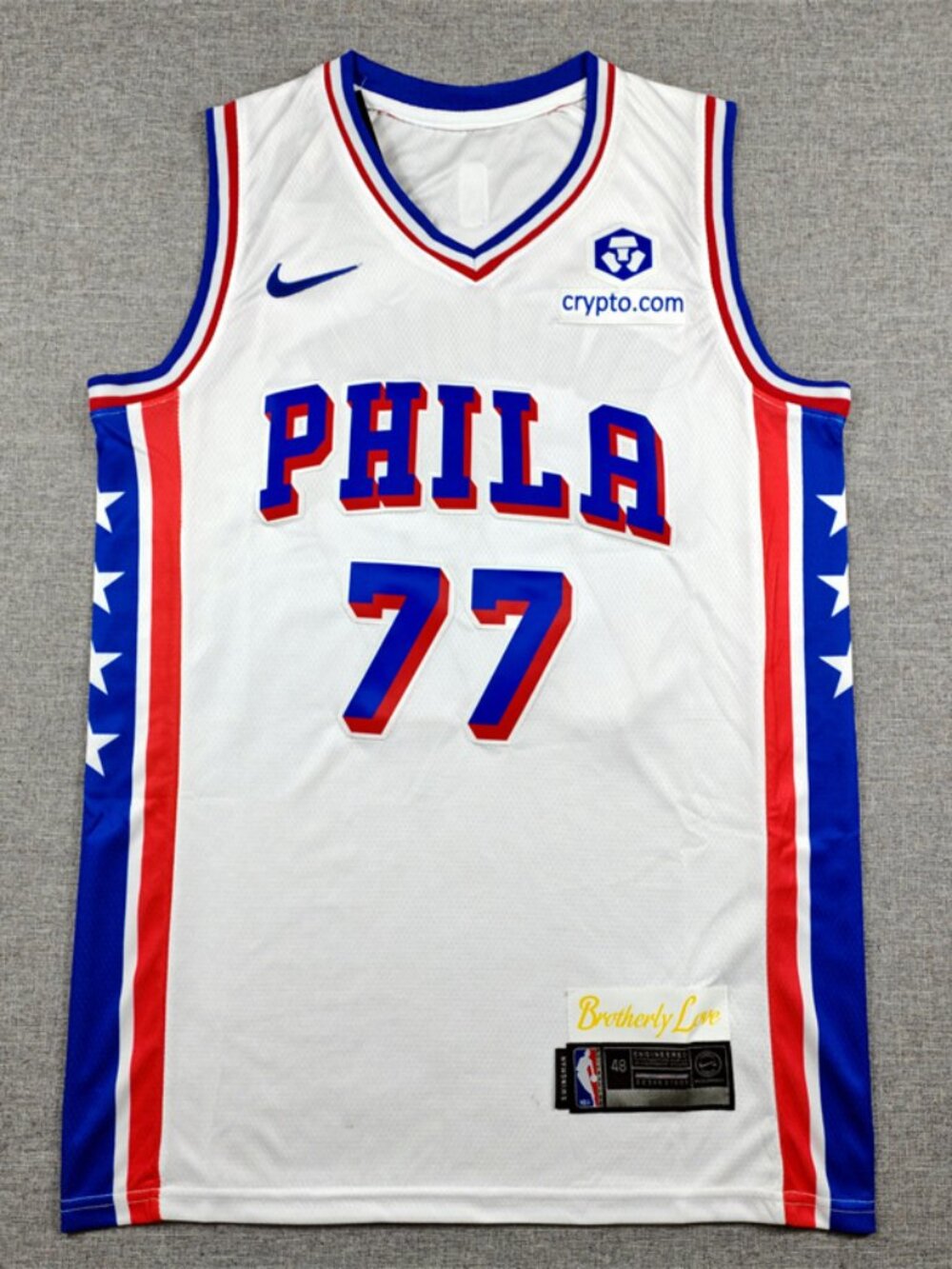 Phila "Brotherly Love" Style Basketball Jersey - White #77